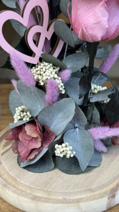 img_3167 Cúpula de cristal con 2 rosas preservadas rosa oscuro